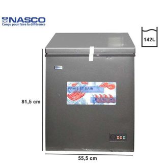 Nasco Congélateur Horizontal 142L AVEC PORTE VITREE A L'INTERI L'INTERIEUR SNAS-230 - Gris - Garantie 06 mois