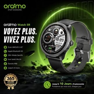 Oraimo Watch 5R OSW-820 – Smartwatch AMOLED 1,43" avec Appels HD & IP68