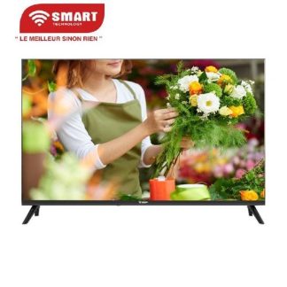 SMART TECHNOLOGY TV 32" QLED Android /Google TV (STT-3281E) FHD, Wifi, Bluetooth, Apps (Netfl /YouTube /Prime Video /Disney+) - 2x HDMI- 2x USB, 1 Télécommande Slim avec Option Vocale- Noir
