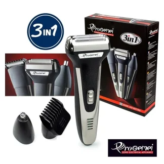 Geemy GM-598 - Tondeuse électrique rechargeable 3 en 1 - Rasoir - Noir et Or - Garantie 30 Jours