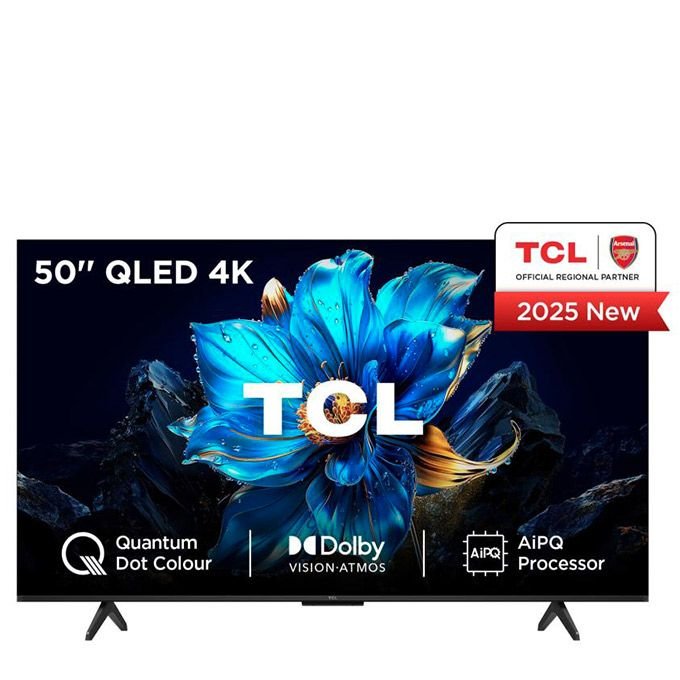 TCL Smart Tv QLED- 50'' - 50P7K - Qled / Hdr 10+/ Google Tv/ Dolby Atmos/Slim-Unibody / Dts Virtual X/Aipq Processor - Garantie 06 Mois