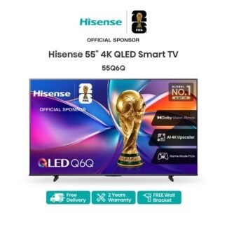 Hisense Tv Qled 55" 55Q6Q - 139Cm - Smart Vidaa - 4K Uhd - Dolby Atmos - Netflix-Youtub-Prime Vid. - Share Tv - Garantie 06 Mois