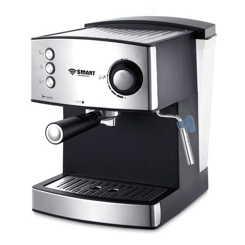 SMART TECHNOLOGY Machine à Café Expresso STPE-8520W – 15 Bars – 1,6 L – 850 W – Buse Vapeur – Noir/Inox – Garantie 3 Mois