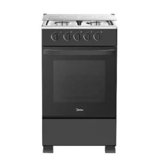 Midea SP5055T082-B - Gaziniere 4 Feux Midea - 50X55Cm - Allumage Manuel - Noire - Couverture Vitre