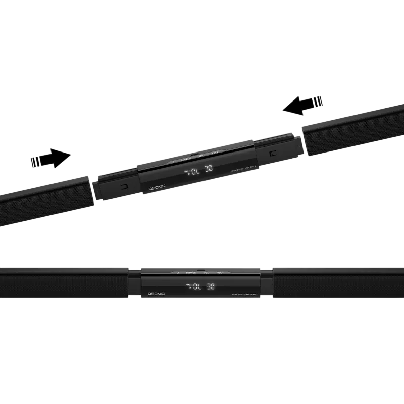 QSONIC Barre de Son Télécommandée S-2001 – Bluetooth 5.3 / HDMI / USB / FM / LED – 30 W – Image 3