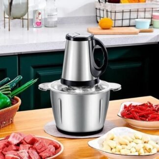 Food Processor Multifonction 3L en Acier Inoxydable – Hachoir/Foutoumix Électrique Haute Performance
