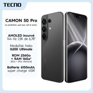 TECNO Camon 50 pro - 6,78 " - 4G - 2 SIM - (8+8)Go RAM - 256Go ROM - - 6150 mAh - Garantie 12 Mois