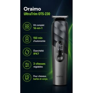 Oraimo UltraTrim OTS-230 — Kit de Toilettage Multifonction 16-en-1