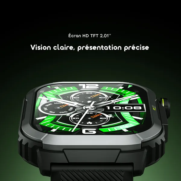 Oraimo Watch Lumos N Montre connectée OSW-808N avec écran HD 2,01 pouces et étanchéité IP68 - Garantie 03 Mois – Image 4