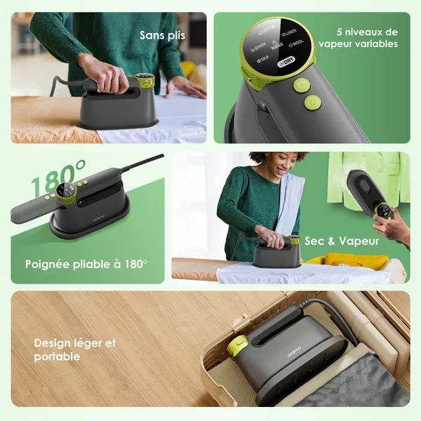 Oraimo SmartIron OEI-801A Gris – Fer à Repasser Portable 1740W – Image 3