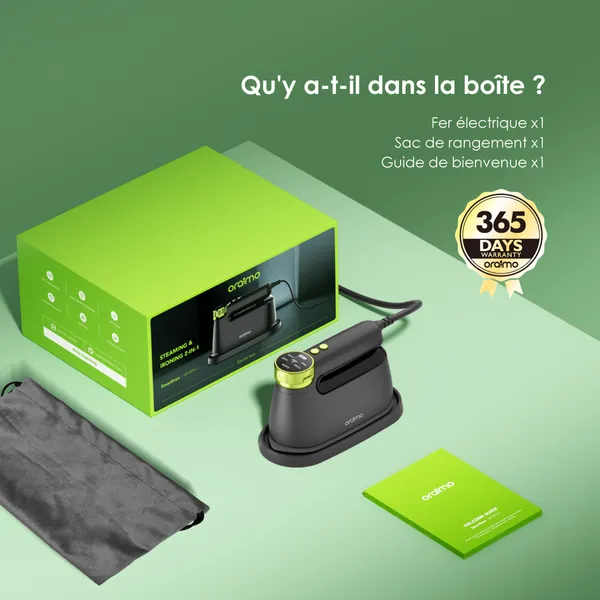 Oraimo SmartIron OEI-801A Gris – Fer à Repasser Portable 1740W – Image 6