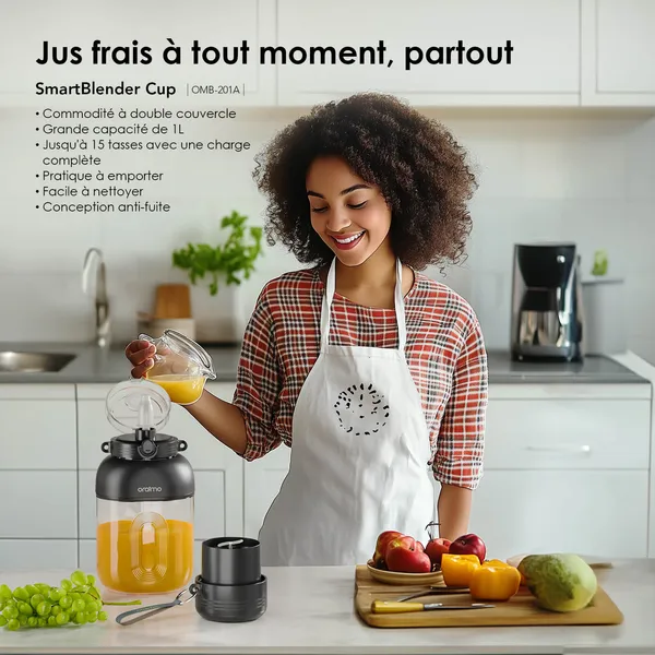Oraimo SmartBlender Cup Mixeur de jus 1L OMB-201A - Garantie 03 Mois – Image 3