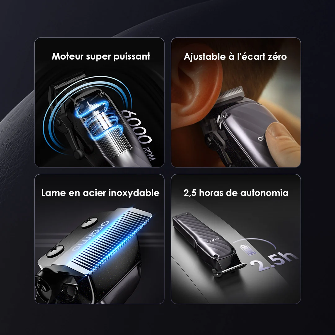 Oraimo SmartClipper 2 OPC-CL30 – Tondeuse à Cheveux Sans Fil avec Moteur Puissant et Affichage LED – Image 5