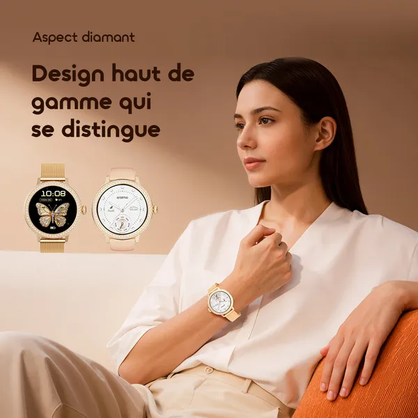 Oraimo Watch Muse 2 Montre Connectée OSW-833N AMOLED 1,32” au Design Diamant - Garantie 03 Mois – Image 4