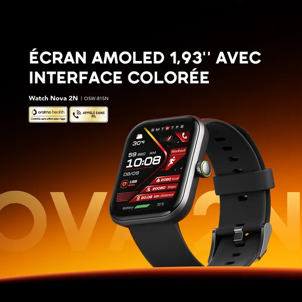 Oraimo Watch Nova 2N Montre intelligente OSW-815N AMOLED de 1,93" - Garantie 03 Mois – Image 2
