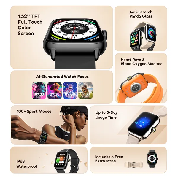 Oraimo Watch 6 Nano Montre connectée intelligente OSW-807N à écran tactile complet 1,52" TFT - Garantie 03 Mois – Image 3