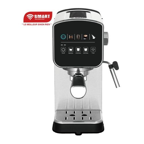 Machine à Café Espresso & Cold Brew 4-en-1 SMART TECHNOLOGY STPE-1315W — Pompe Ulka 15 Bars – 1350W – 1,0L – Écran Tactile – Silver