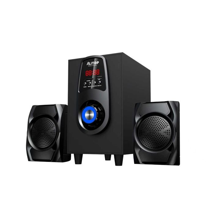 ALITOP Chaîne Woofer Woofer 2.1 Bluetooth - 2402 - Puissance 45W - USB / SD / Radio FM - Noir - Garantie 03 Mois