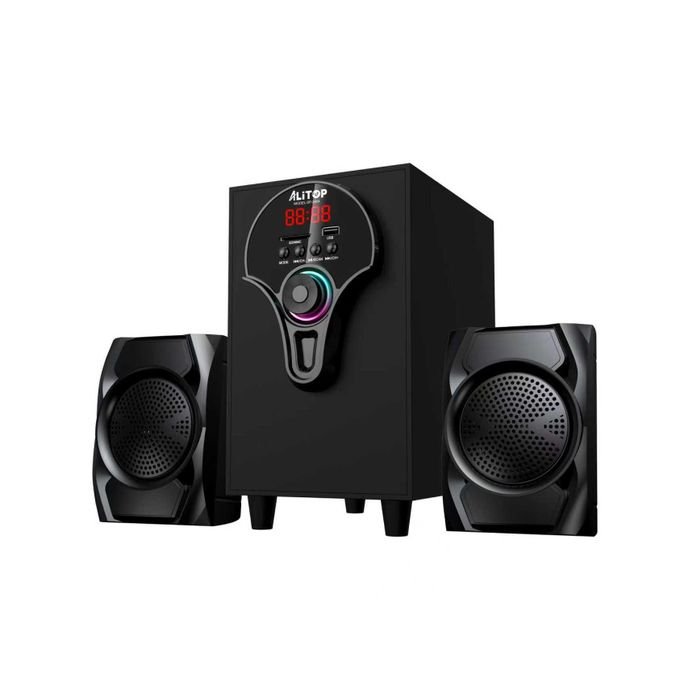 ALITOP Chaîne Woofer Woofer 2.1 Bluetooth - 2404 - Puissance 45W - USB / SD / Radio FM - Noir - Garantie 03 Mois
