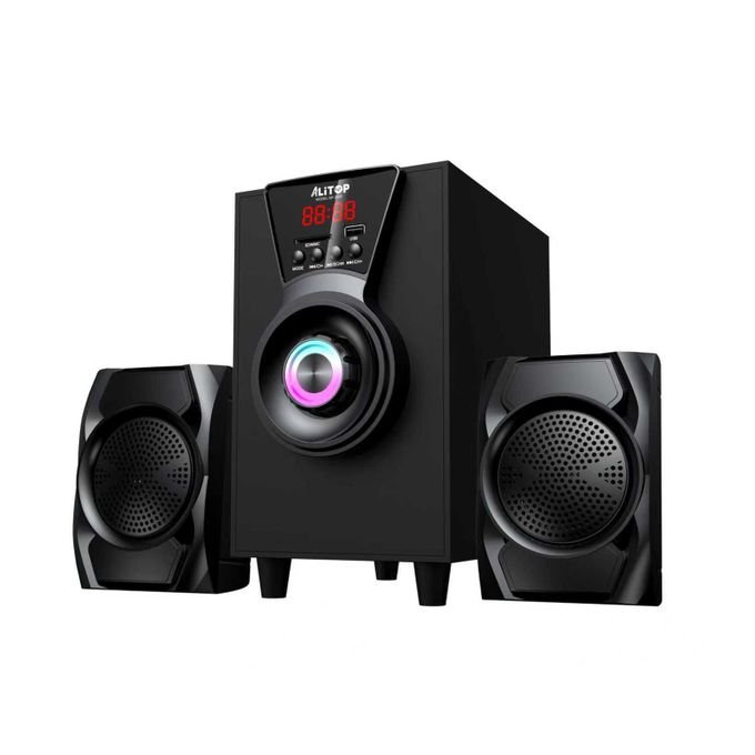 ALITOP Chaîne Woofer Woofer 2.1 Bluetooth - 2405 - Puissance 45W - USB / SD / Radio FM - Noir - Garantie 03 Mois