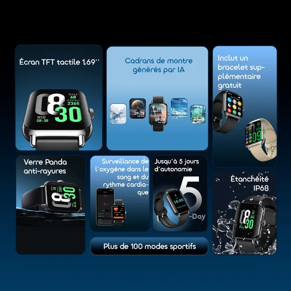 Montre Connectée Oraimo Watch 6 Pro OSW-807S – Écran Tactile 1,69 – Image 2
