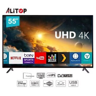 ALITOP TV 55" Smart TV - décodeur intégré - Garantie 06 Mois
