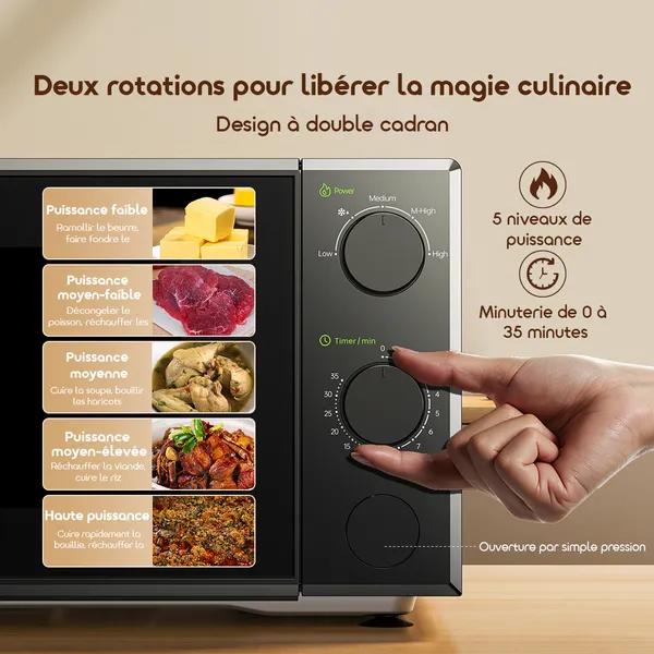 Oraimo InfiWave Lite OMO-221A – Four à Micro-ondes 20 L avec Technologie Inverter – Image 7