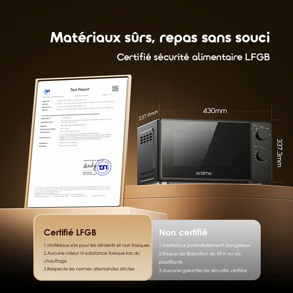 Oraimo InfiWave Lite OMO-221A – Four à Micro-ondes 20 L avec Technologie Inverter – Image 8