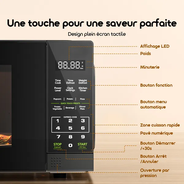 Oraimo InfiWave Lite OMO-521A – Micro-ondes Inverter 23 L avec Écran Tactile – Image 6